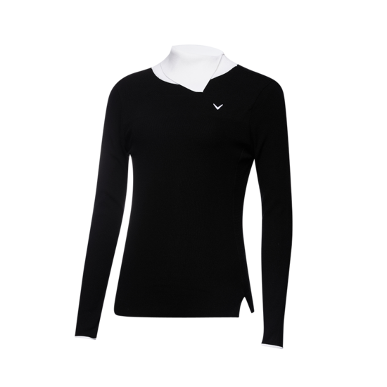 넥 디자인 하이넥 여성 스웨터