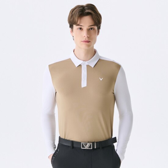 여름 냉감 제에리 배색 긴팔 티셔츠
